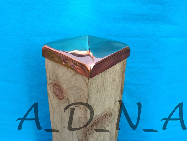 The Metal Peddler Copper Pyramid Fence Post Cap – Fits Nominal 8x8 (Actual 7-5/8") – Includes Copper Nails