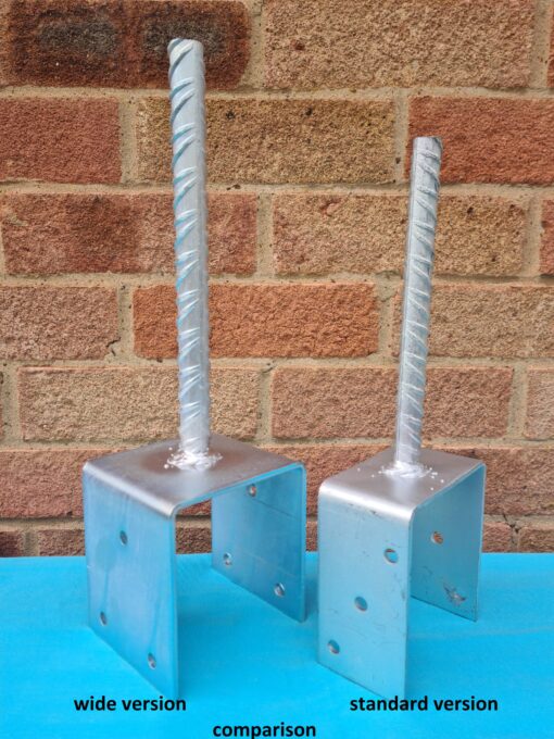 GALVANISED WIDE U SHAPE TYPE FENCE POST FOOT SUPPORT with PIN,100mm (4 ...