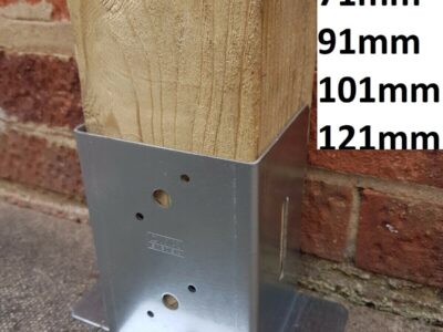 GALVANISED RECTANGULAR FENCE POST SUPPORT , ANCHOR 46 71 91 101 121mm (1.8-4.8")